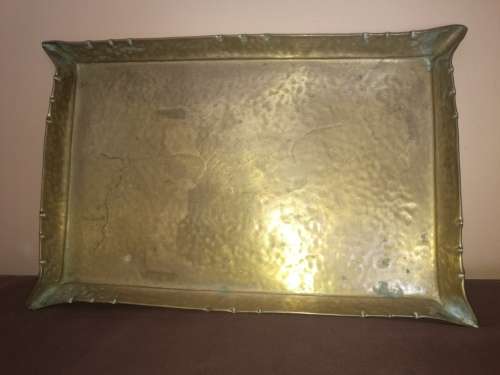 LOVELY OLD HAND BEATEN BRASS TRAY