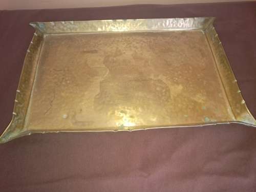 LOVELY OLD HAND BEATEN BRASS TRAY