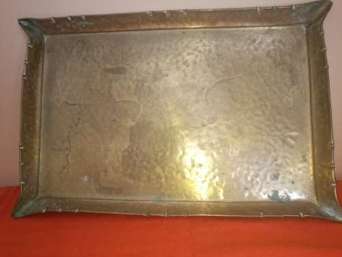 LOVELY OLD HAND BEATEN BRASS TRAY