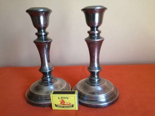 LOVELY PAIR OF PLATED CANDLE STICKS