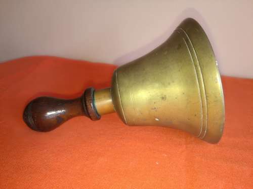 OLD BRASS SCHOOL BELL