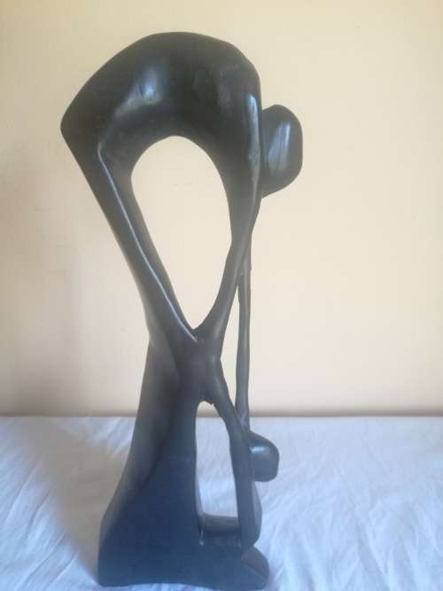 AFRICAN WOODEN MOTHER AND CHILD STATUE