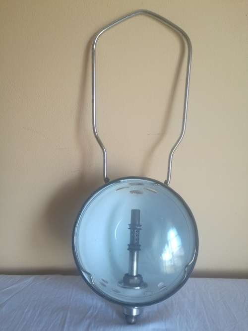 VINTAGE WHITE ENAMEL GAS LAMP