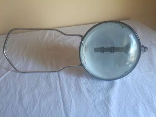 VINTAGE WHITE ENAMEL GAS LAMP