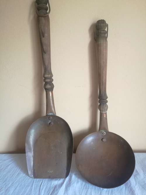 SET OF 2 DE KLERK COPPER FIRESIDE TOOLS