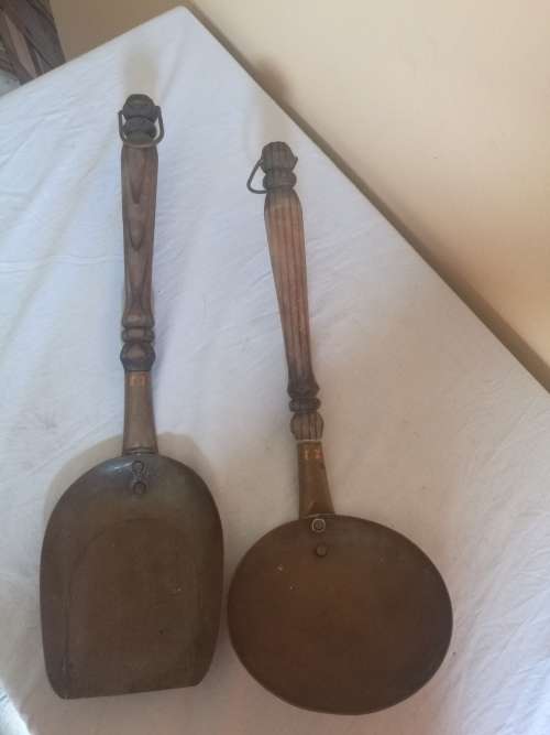 SET OF 2 DE KLERK COPPER FIRESIDE TOOLS