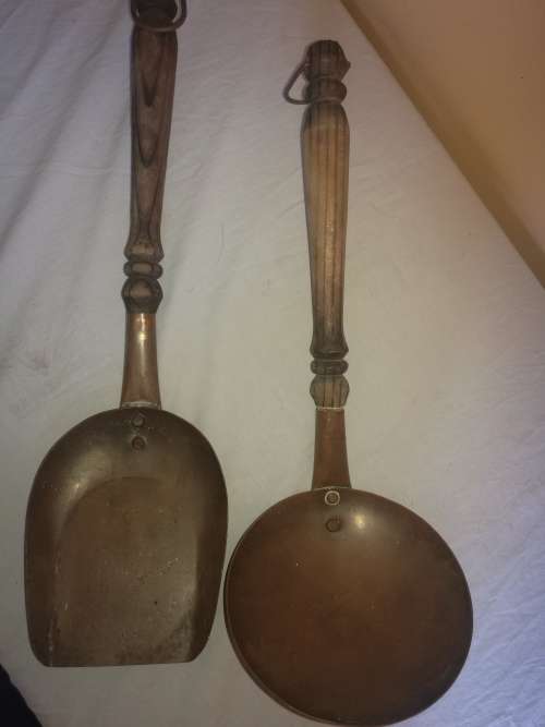 SET OF 2 DE KLERK COPPER FIRESIDE TOOLS