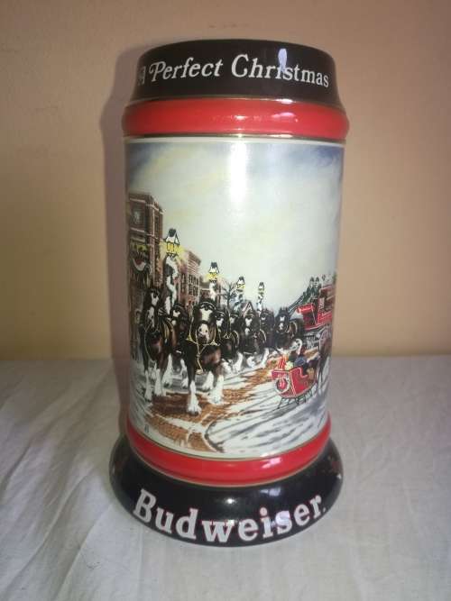 BUDWEISSER CHRISTMAS VASE