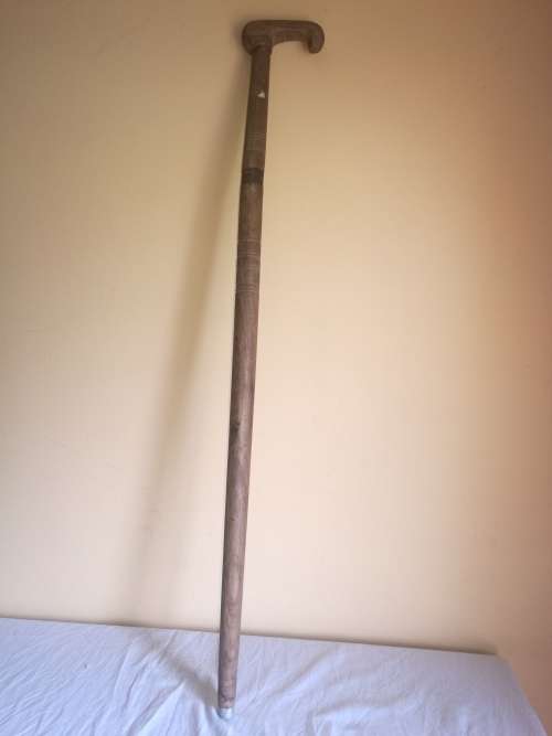 VINTAGE  WOOD SWORD CANE WALKING STICK