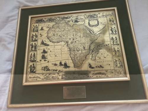 FRAMED LIMITED EDITION NO 131 HAND ETCHED COPY OF MAP OF AFRICA 1606