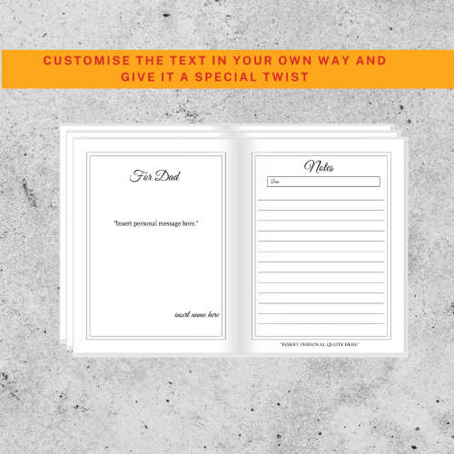 Personalised Photo Collage and Text Notebook for Father`s Day