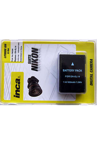Inca EN-EL14 Li-Ion Camera Battery for Nikon P7000/P7100/P7700/D3100/D3200/D5100/D5200
