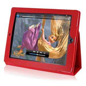 iPad 2 Leather Case With Stand (Red) "Free Shipping"