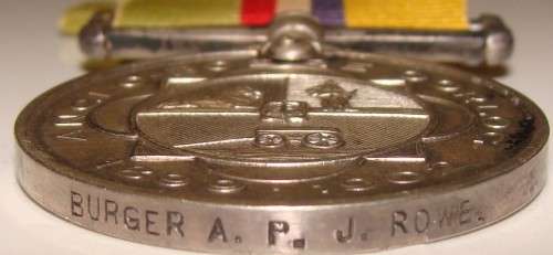 Anglo Boer Oorlog Medal (ABO) - Burger A.P.J. Rowe - Lindley Kommando