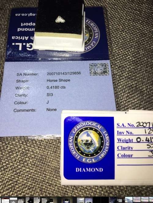 Extremely Rare 0.42ct EGL Certified Horse Head Cut Diamond Collectors Item