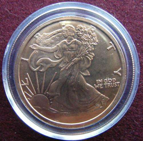 USA PROOFLIKE ONE OZ COPPER MEDAL ENCAPSULATED