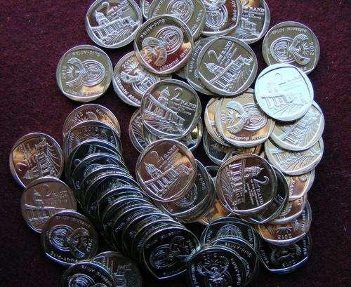 52 RSA R2 UNION BUILDING COINS. BRILLIANT UNC.  YOUR BID IS PER COIN.