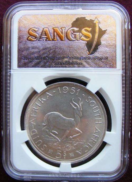 1951  GRADED MS 62  SA UNION 5/   RARE