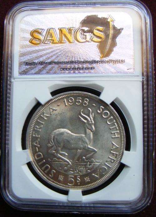 1958 graded SA UNION SILVER 5/  MS 62