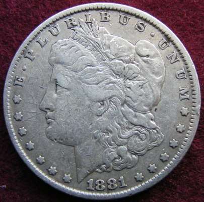 1881 USA  one Dollar     Silver