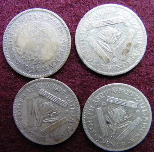 4  SA Union tickeys George v  1924 26 27 29