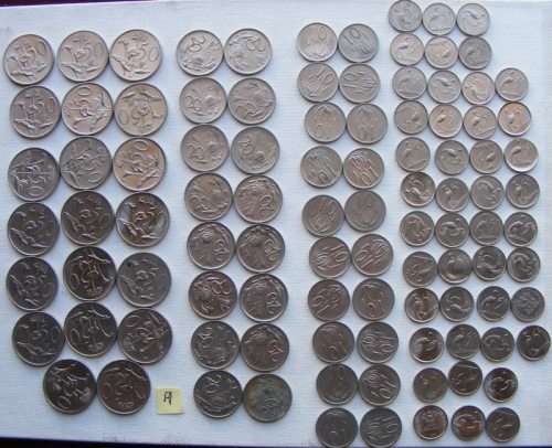 100 OLDER DENOMINATION RSA NICKEL COINS   EF + UNC