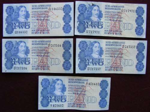 FIVE  R1 notes  signed by TW DEJONGH