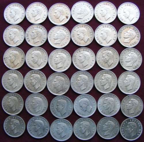 36   1952  Union of SA  CROWNS  50% SILVER. INVEST IN SILVER WHILE THE PRICE IS LOW.