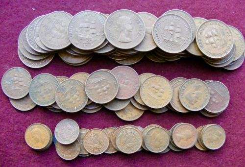 40 pennies+ 30 half pennies +30 farthings