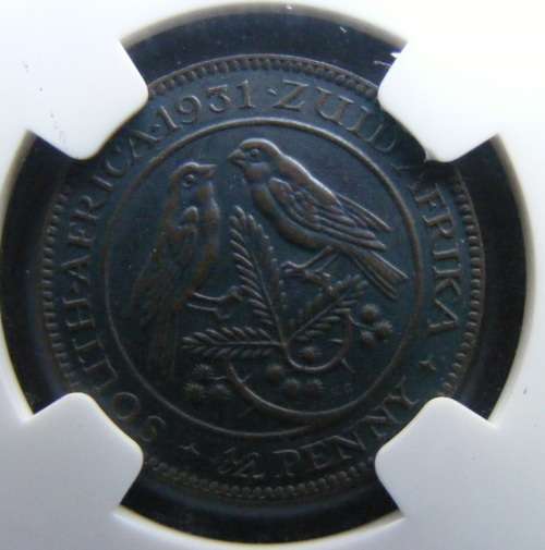 1931 SA UNION NGCgraded quarter penny XF45