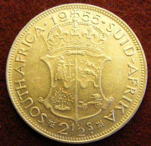 1955 SA  UNION  HALFCROWN. EF