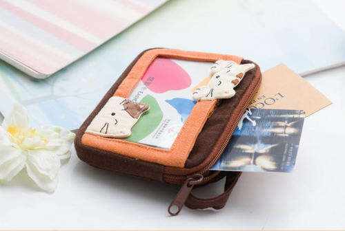 Hand dyed ID Holder, Badge Holder-Kiro Cat.Imported from Japan