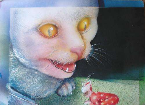 ORIGINAL - CAT AND CLOWN PAINTING (675 mm* 480 mm)