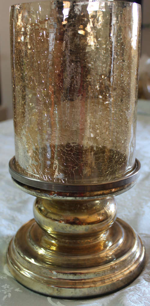 Candleholder- Glass "Antique look" curved glass