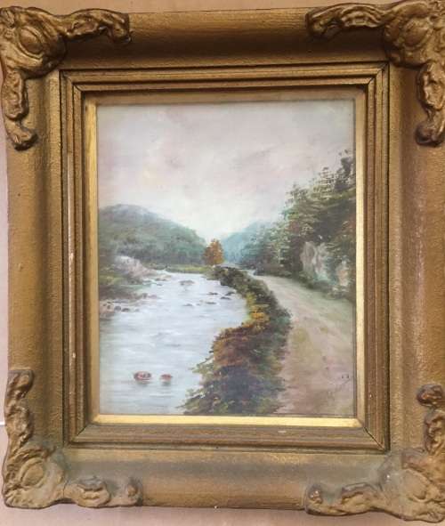 *** ORIGINAL ARTWORK  SCOTLAND (1 of 2) - Old Signed Watercolour - ornate frame