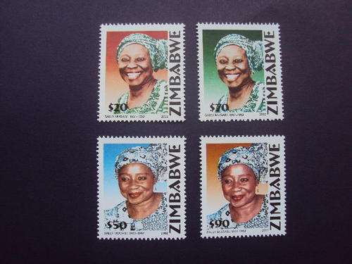 Zimbabwe 2002 - Sally Mugabe - Set of 4 stamps MNH