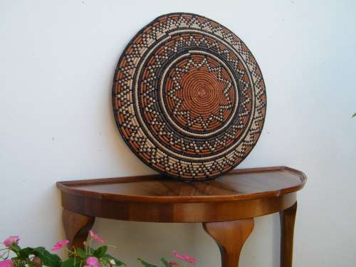 ! large Mbenge flat woven basket