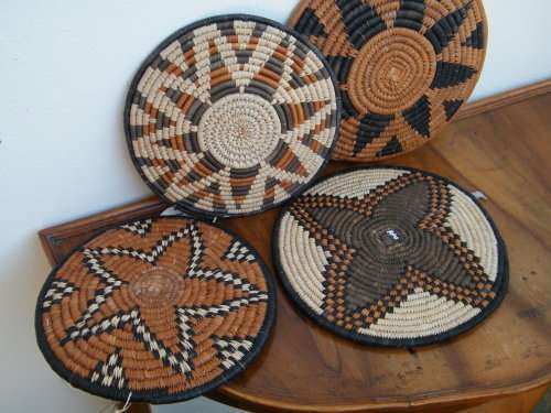 4 piece set of woven wall baskets