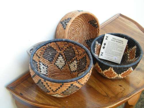 set of 3 woven Illala palm woven  bowls
