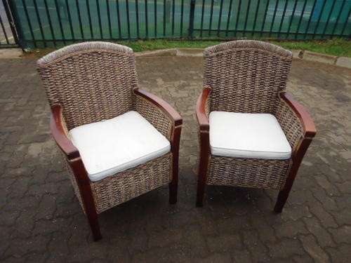Set of 2 Gorgeous Cane solid wood chairs - Must courier or pick up Ballito KZN