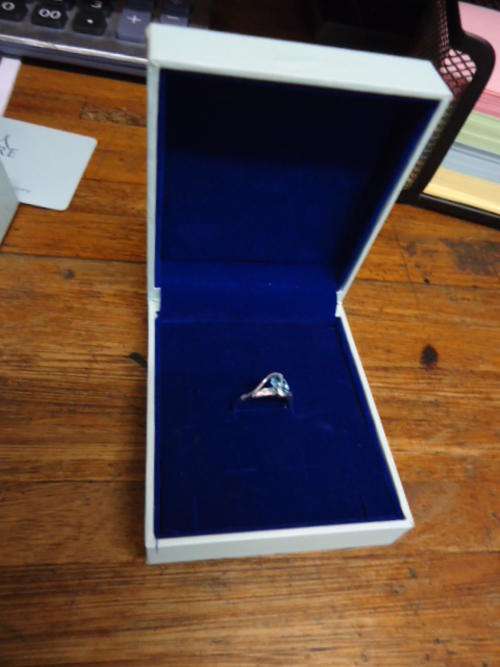 Miore White Gold 9ct Ring with Topaz Stone - Size L- Comes with authentication card free shipping SA