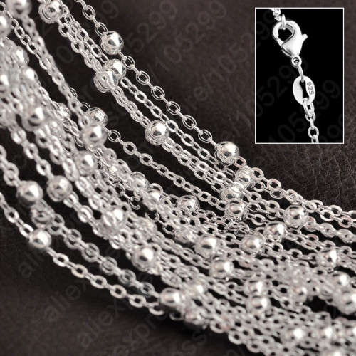 75CM SILVER BALL ROLO NECKLACE 30INCH