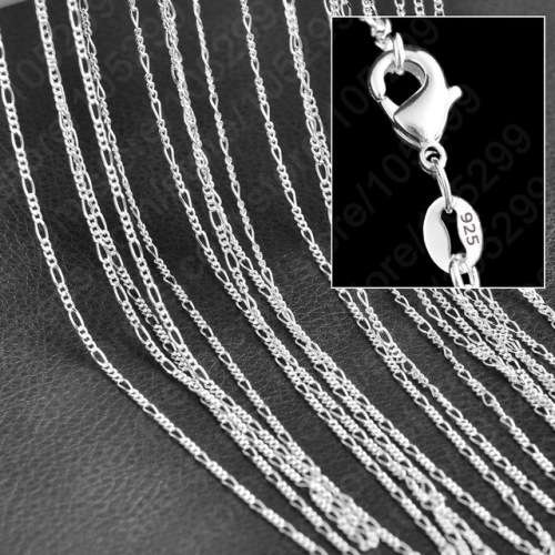 45CM STERLING SILVER FIGARO NECKLACE