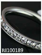 STAINLESS STEEL WHITE ETERNITY RING SIZE 9