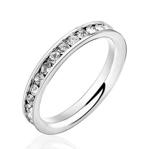 STAINLESS STEEL WHITE ETERNITY RING SIZE 9