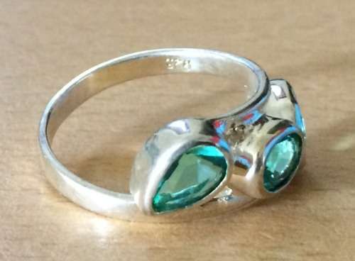 STERLING SILVER SIM GREEN AMETHYST RING SIZE 8