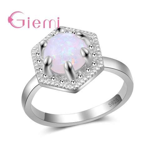 UNIQUE OPAL CZ SILVER RING