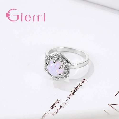 UNIQUE OPAL CZ SILVER RING