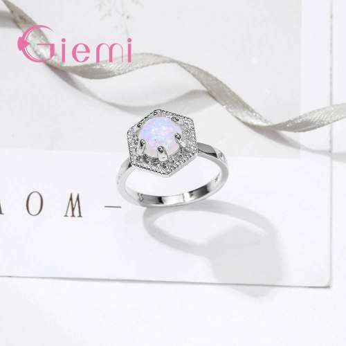 UNIQUE OPAL CZ SILVER RING