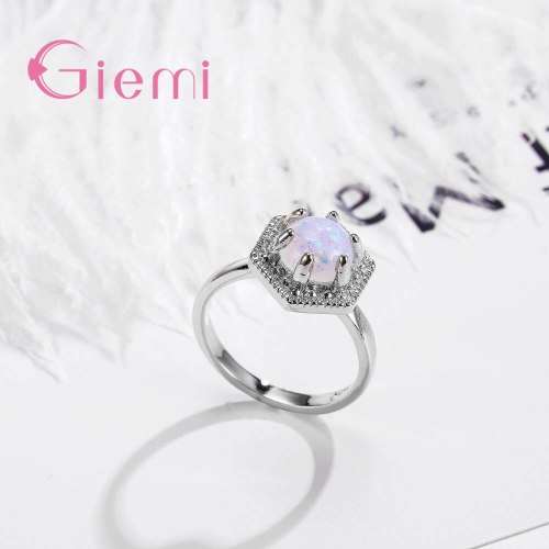 UNIQUE OPAL CZ SILVER RING